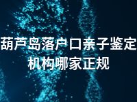 葫芦岛落户口亲子鉴定机构哪家正规