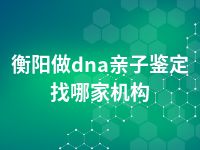 衡阳做dna亲子鉴定找哪家机构