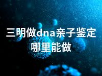 三明做dna亲子鉴定哪里能做