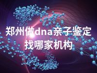 郑州做dna亲子鉴定找哪家机构