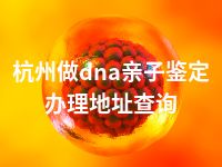 杭州做dna亲子鉴定办理地址查询