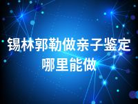 锡林郭勒做亲子鉴定哪里能做