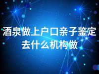 酒泉做上户口亲子鉴定去什么机构做