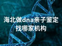 海北做dna亲子鉴定找哪家机构