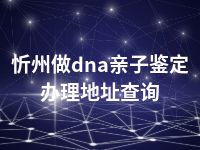 忻州做dna亲子鉴定办理地址查询