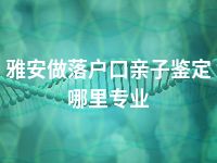 雅安做落户口亲子鉴定哪里专业