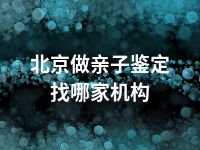 北京做亲子鉴定找哪家机构