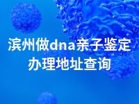 滨州做dna亲子鉴定办理地址查询