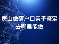 唐山做落户口亲子鉴定去哪里能做