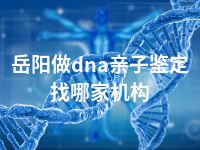 岳阳做dna亲子鉴定找哪家机构