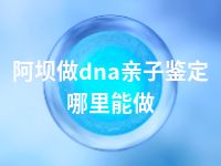 阿坝做dna亲子鉴定哪里能做