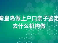 秦皇岛做上户口亲子鉴定去什么机构做