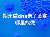 朔州做dna亲子鉴定哪里能做