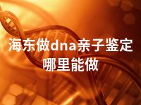 海东做dna亲子鉴定哪里能做