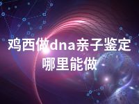 鸡西做dna亲子鉴定哪里能做