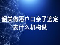 韶关做落户口亲子鉴定去什么机构做