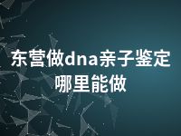 东营做dna亲子鉴定哪里能做