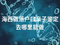 海西做落户口亲子鉴定去哪里能做