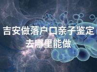 吉安做落户口亲子鉴定去哪里能做