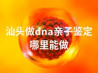 汕头做dna亲子鉴定哪里能做