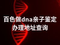 百色做dna亲子鉴定办理地址查询