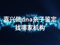 嘉兴做dna亲子鉴定找哪家机构