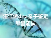 湛江做dna亲子鉴定哪里能做