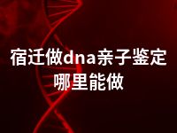 宿迁做dna亲子鉴定哪里能做