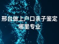 邢台做上户口亲子鉴定哪里专业