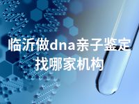 临沂做dna亲子鉴定找哪家机构