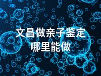 文昌做亲子鉴定哪里能做