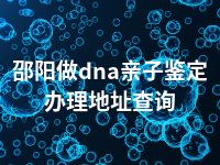 邵阳做dna亲子鉴定办理地址查询