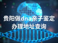 贵阳做dna亲子鉴定办理地址查询