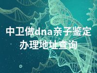 中卫做dna亲子鉴定办理地址查询