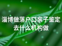 淄博做落户口亲子鉴定去什么机构做