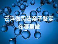 云浮做司法亲子鉴定在哪里做