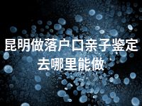 昆明做落户口亲子鉴定去哪里能做