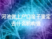 河池做上户口亲子鉴定去什么机构做