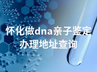 怀化做dna亲子鉴定办理地址查询