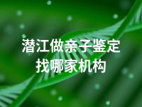 潜江做亲子鉴定找哪家机构