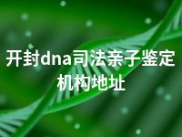 开封dna司法亲子鉴定机构地址