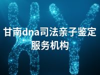 甘南dna司法亲子鉴定服务机构