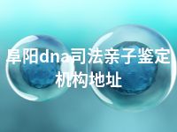 阜阳dna司法亲子鉴定机构地址