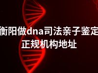 衡阳做dna司法亲子鉴定正规机构地址