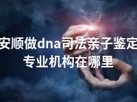 安顺做dna司法亲子鉴定专业机构在哪里