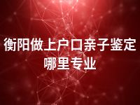 衡阳做上户口亲子鉴定哪里专业