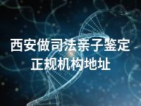 西安做司法亲子鉴定正规机构地址