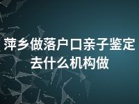 萍乡做落户口亲子鉴定去什么机构做