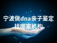 宁波做dna亲子鉴定找哪家机构