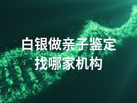 白银做亲子鉴定找哪家机构